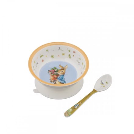 Peter Rabbit bowl met zuignap en lepeltje in geschenkverpakking