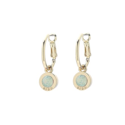 Biba Oorhangers Goud met gekleurde steen Groot Chrysolite Opal