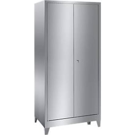 Rvs vitrinekast, 2-deurs, met 4 poten, B 1000 x D 600 x H 2000 mm