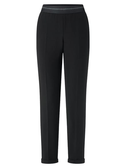 Enkellange broek pasvorm Regular Fit Van Fadenmeister Berlin zwart