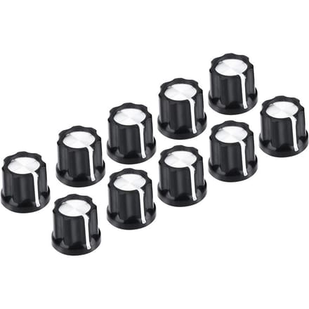 10 stuks Duurzame Potentiometer Volume Toon Knoppen Doppen voor D-vormige As Elektrische Gitaar Bas black