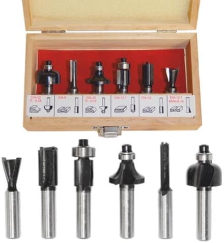 AWTools AW40512 - Houtfrees Set - 6 Stuks - 8mm as