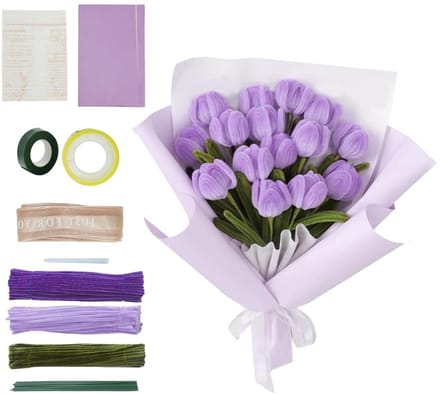 Chenille Draad Schoonmaakset met Papier voor Bloemenboeketten en Creatieve Klussen
