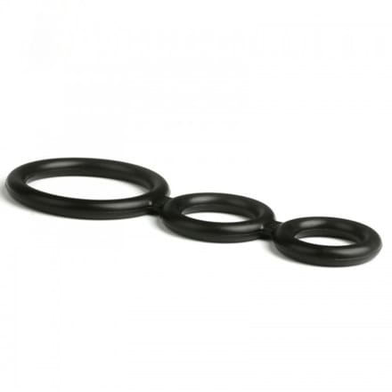 Nooitmeersaai - Cockringen set - Siliconen - Zwart - 45-25-20mm