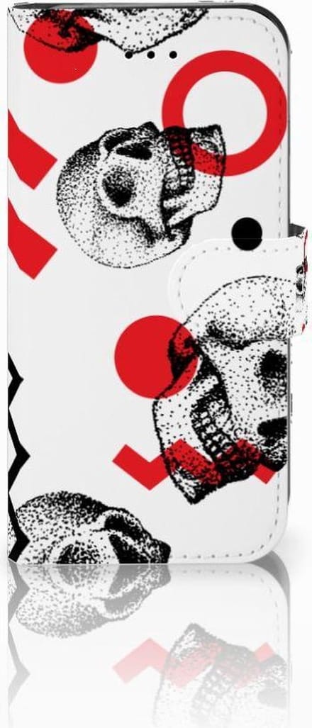 Telefoonhoesje met Naam iPhone 7 | 8 | SE (2020) | SE (2022) Skull Red