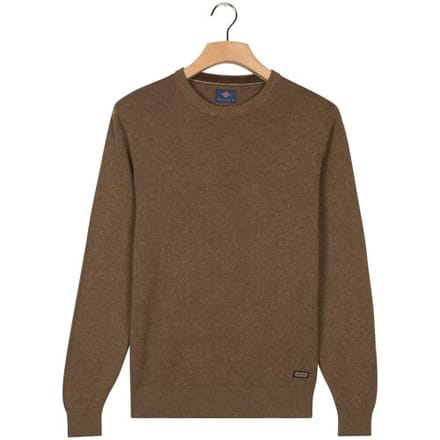 Baileys Trui Crew Neck Allover Fine Two-Tone Texture Taupe / male