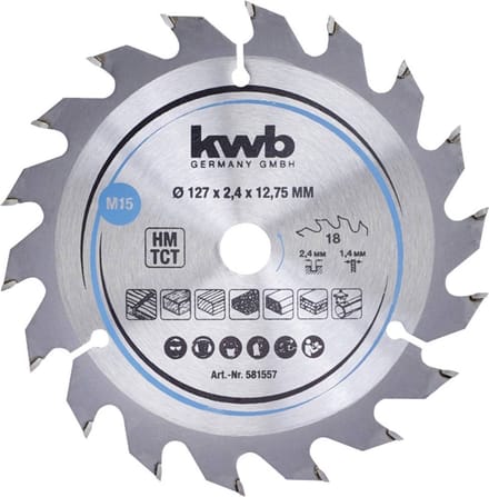 kwb 581557 Hardmetaal-cirkelzaagblad 127 x 12.75 mm 1 stuk(s)