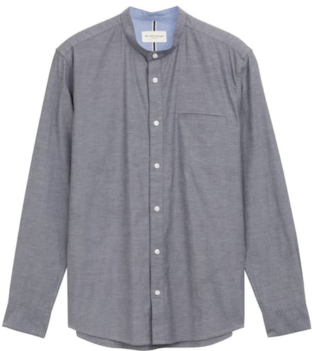 Tom Tailor - Aansluitend Oxford overhemd met borstzak - Maat XXXL - navy chambray