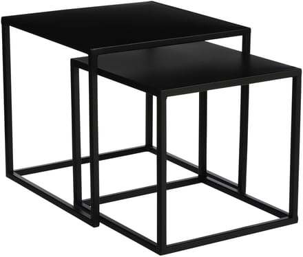 Mica Decorations Goa Bijzettafel - Set van 2 - L35 x B35 x H33 cm - Metaal - Zwart