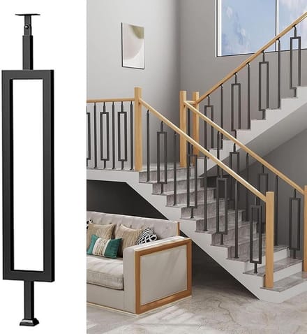 Leuning paal - Trappaal baluster - Veilig traplopen - Verstelbare hoek - 85 cm - Zwart