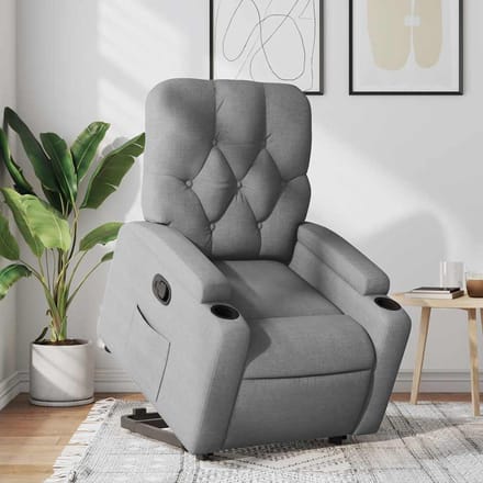 Vidaxl Verstelbare Fauteuil, Lichtgrijs, Bekleed met Stof