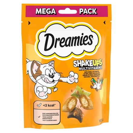 4x 165g Dreamies Shakeups Multivitamins Gevogelte Picknick Kattensnacks