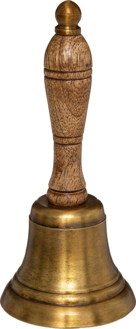 Atmosphera Tafelbel - schoolbel - bel - mango - bruin 17cm