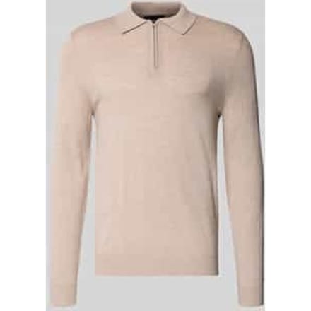 Regular fit gebreide pullover van wolmix met platte kraag