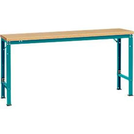 Manuflex AU7085.5021 Werk achtergrond tafel universele speciale met multiplex plaat, bxdxh = 1750 x 800 x 722-1022 mm Waterblauw