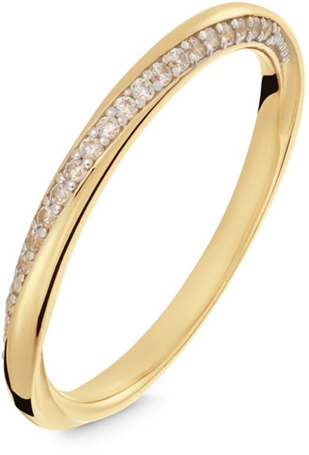 Glow 214.204154 Dames Ring Simpele Twist Zirkonia 14 Karaat Goud Maat 54