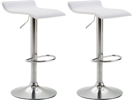 CLP Dyn V2 Set van 2 barkrukken - Kunstleer wit chroom