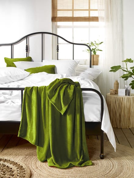De Witte Lietaer Fleece Plaid Snuggly Cactus - 150 x 200 cm - Groen - Polyester
