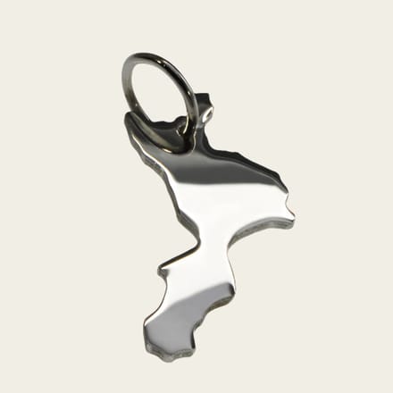 Zilveren Landkaart Calabrië ketting hanger