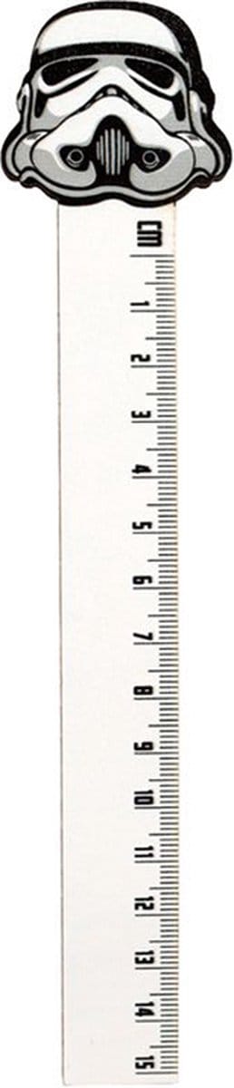 Liniaal 15cm - Original Stormtrooper Masker - Wit & Zwart - Hout - Centimeter