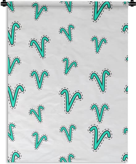 Wandkleed - Wanddoek - Ram - Zodiac - Design - 60x80 cm - Wandtapijt