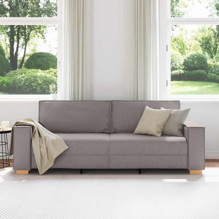 vidaXL - 3-zitsbank - Taupe - 180 - cm - Stof