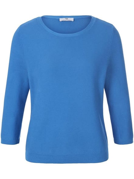 Trui ronde hals 100% SUPIMA® katoen Van Peter Hahn blauw