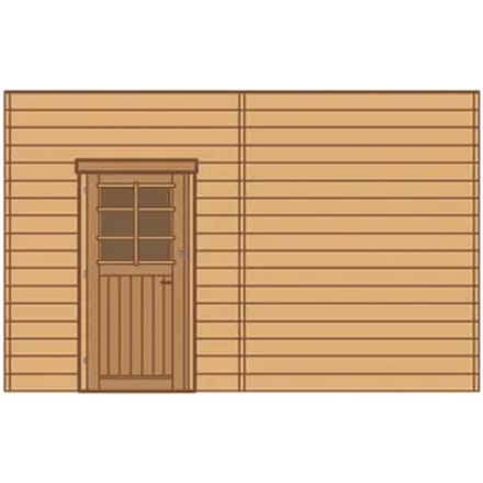 Solid Voorwand Enkele Deur Links Hout 390cm