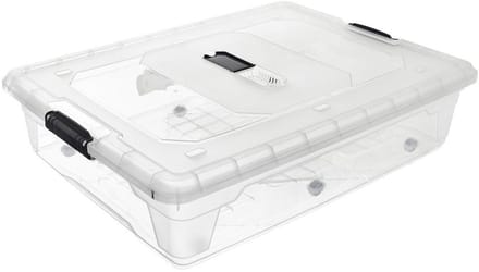 Orion - Onderbedbox - 50L - Transparant - Op Wielen