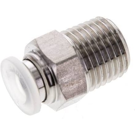 6mm x R1/4'' RVS/PA Insteekfitting Buitendraad EPDM/PTFE