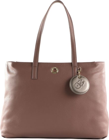 MANDARINA DUCK Leren Schoudertas Mellow Leather Shopper Balsamic Bruine