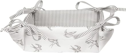 Clayre & Eef Broodmand 35x35x8 cm Grijs Wit Katoen Zwaluw