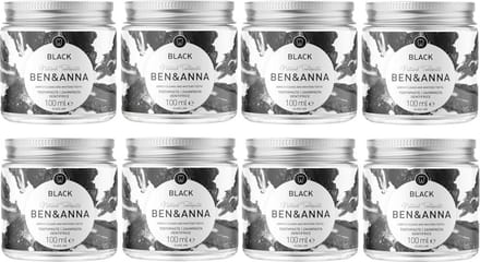 BEN&ANNA - charcoal tandpasta Black - 8 Pak - Voordeelverpakking
