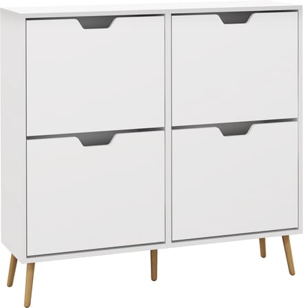 HOMCOM Klapbare schoenenkast - Spaanplaat - 95x26x95cm - Wit
