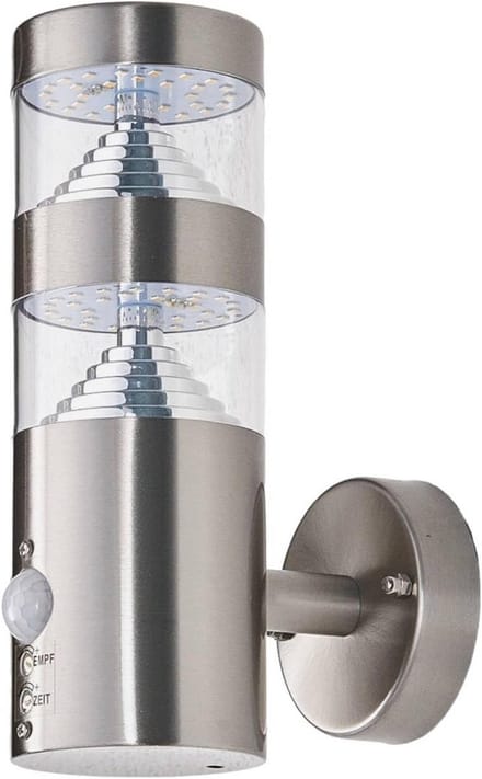 LED wandlamp buiten met bewegingssensor in modern design van roestvrij staal