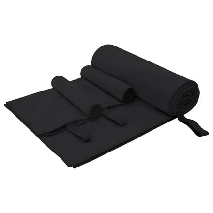 vidaXL - Sporthanddoek - Set - 3 - st - Zwart - 210 - x - 100 - cm