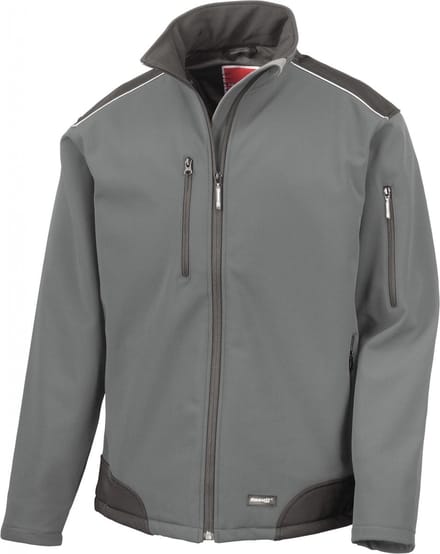 Result Ripstop Soft Shell Workwear Jacket With Cordura Panels RT124 - grey/black - M