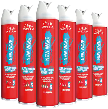 Wella New Wave Ultra strong hairspray - haarspray - 6 x 250 ml