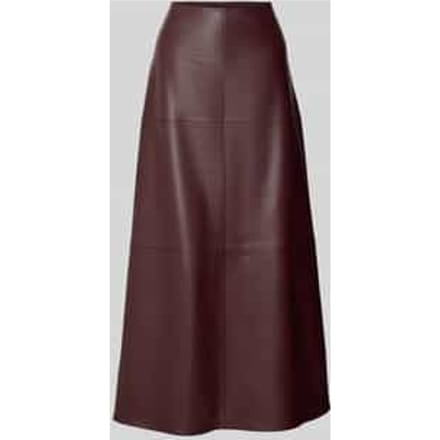 Regular fit midirok in leerlook