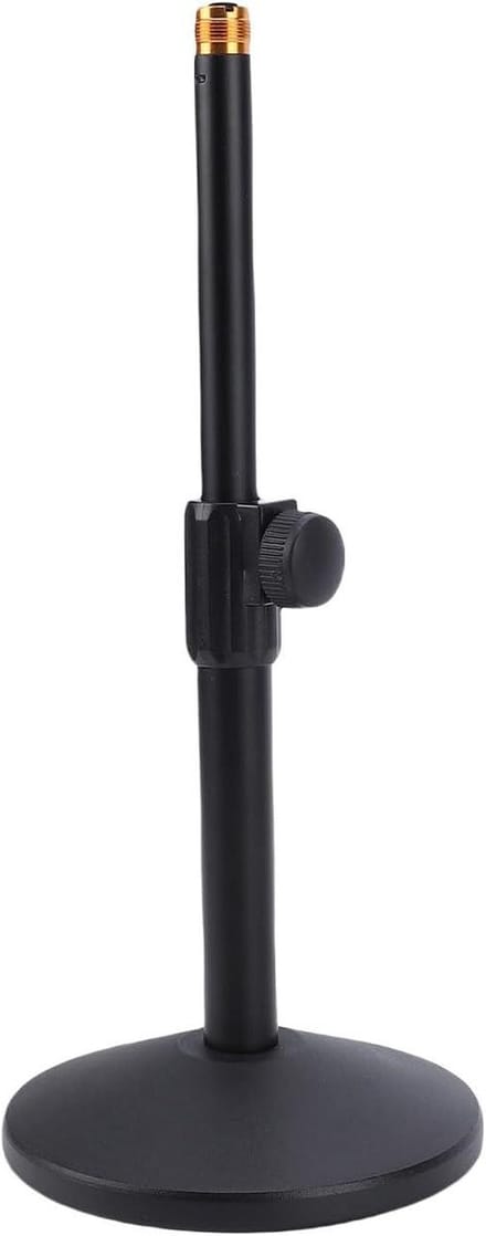Microfoonstandaard Desktop - Verstelbare Standaard - Opname Livestreaming - Robuust Metaal Verzwaarde Basis - 17-29 cm - Zwart