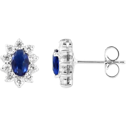 Oorbellen "Sapphire" zilveren sieraden 925 - Kate
