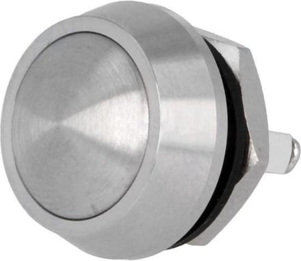 Drukschakelaar 12mm rond - IP65 - Roestvrij Staal