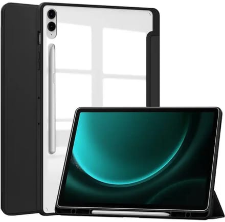 EtuiTab Smart Clear - Tablethoes - Samsung Galaxy Tab S9 FE 10.9 - Magneetsluiting - Rysik Houder