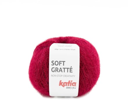 Katia Soft Gratté - 73 robijnrood - Mohair-Look Acryl Garen