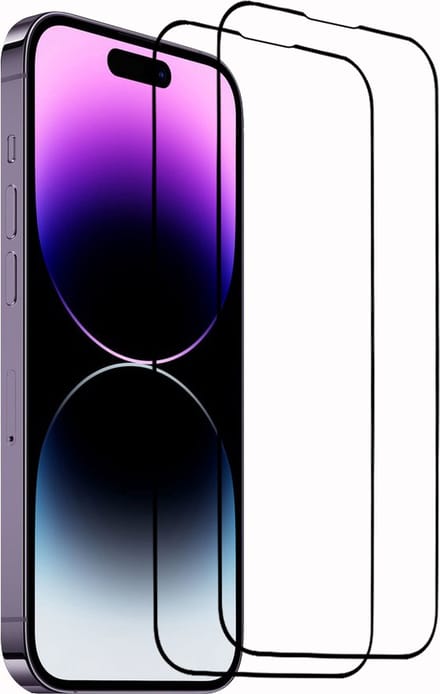 2x iPhone 14 Pro Max Screenprotector - gehard beschermglas screen protector glas iPhone 14 Pro Max - full cover - Arara