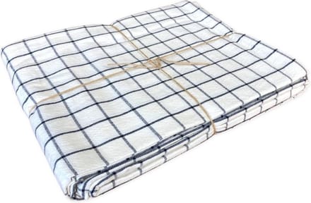 Tafelkleed - Varde - geruit - creme & antraciet grijs - 160x250 cm - katoen
