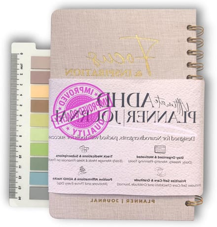 ADHD Planner - Organisatie Journal - Dagelijkse Structuur - Inclusief Stickers - 5.75 X 8.5 Inch - Zand