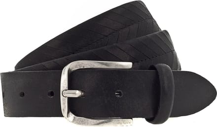 b.belt riem Silver Ledergürtel W80 Schwarz zwart