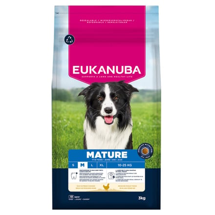 3kg Eukanuba Premium Nutrition Mature Medium Breed Kip Hondenvoer droog