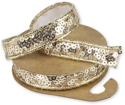 ARTYFETES - Goudglanzend pailletten plakband 1,2 cm x 2 m